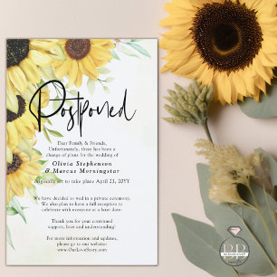 Invitación Boda pospuesta Elegantes girasoles rústicos