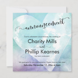 Invitación Boda pospuesta en la púrpura de Heart A