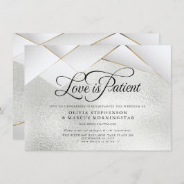 Invitación Boda pospuesta Facetas de plata helada y oro blanc