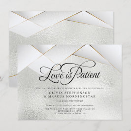 Invitación Boda pospuesta Facetas plateadas de escarcha dorad