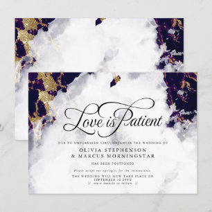 Invitación Boda pospuesta Geoda de acuarela de amatista profu