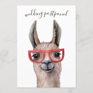 Invitación Boda pospuesta Lllama divertida Cambio de fecha
