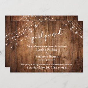 Invitación Boda pospuesta Rústica de las Luces de 