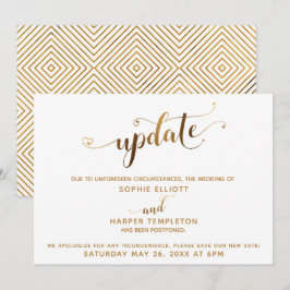 Invitación Boda pospuesto Actualización de caligrafía de cora