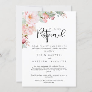 Invitación Boda pospuesto - Cancelación - Planes pospuestos