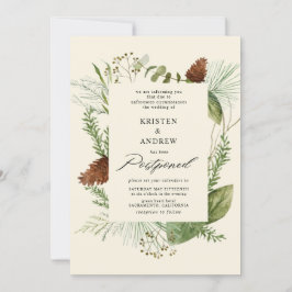 Invitación boda pospuesto de la vegetación de invierno acuare