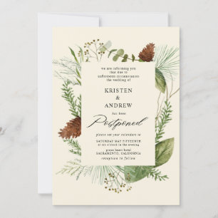 Invitación boda pospuesto de la vegetación de invierno acuare