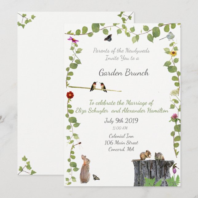 Invitación boda postal: Brunéi recién casado (Anverso / Reverso)