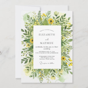 Invitación Boda Pradera Feliz Amarilla