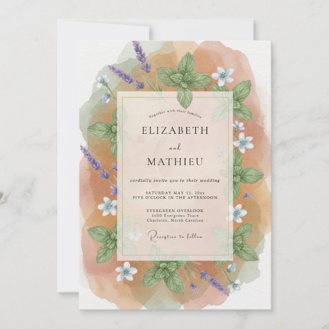 Invitación Boda Pradera Orgánica Albaricoque (Anverso)