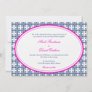 Invitación Boda prepéptica de oval de la marina caliente