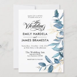 Invitación Boda Presupuestario de Grenery Watercolor Eucalypt