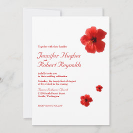Invitación Boda Presupuestario Tropical de Red Hibiscus