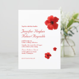 Invitación Boda Presupuestario Tropical de Red Hibiscus