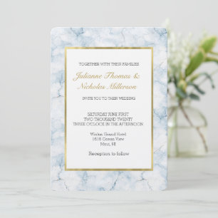 Invitación Boda Pretty Chic Azul Claro