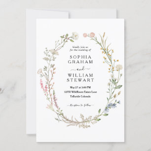 Invitación Boda Primaria Rustic Watercolor Wildflower
