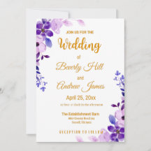Boda Primavera de Personalizable morado y dorado