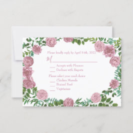 Invitación Boda Primavera Jardín de Rosas Rosadas