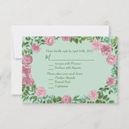 Invitación Boda Primavera Jardín de Rosas Rosadas