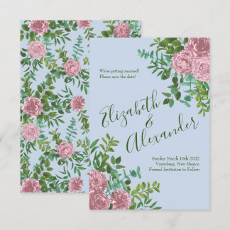 Invitación Boda Primavera Jardín de Rosas Rosadas