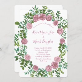 Invitación Boda Primavera Jardín de Rosas Rosadas