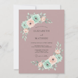 Invitación Boda primaveral de ensueño en malva