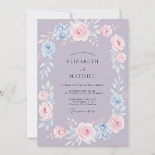 Invitación Boda primaveral de lavanda dichosa