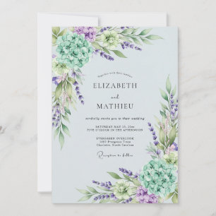 Invitación Boda primaveral etérea de lavanda