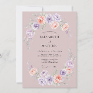 Invitación Boda primaveral etérea en color malva