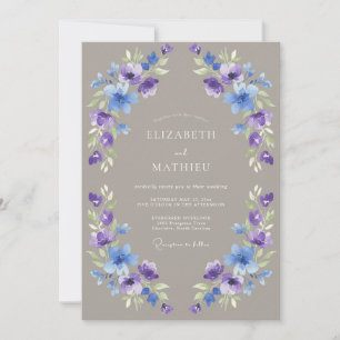 Invitación Boda primaveral etérea en color taupe