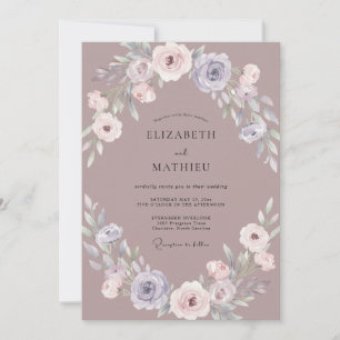 Invitación Boda primaveral luminosa malva