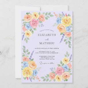 Invitación Boda primaveral pacífica de lavanda