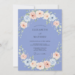 Invitación Boda primaveral pintoresca de color vincapervinca