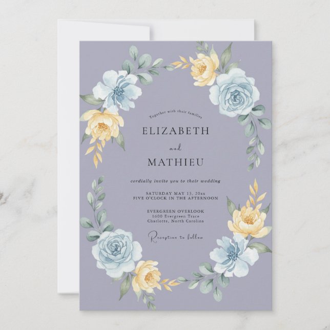 Invitación Boda primaveral pintoresca de lavanda (Anverso)