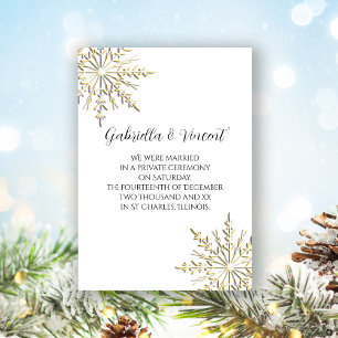 Invitación Boda privada de copo de nieve / Elopement