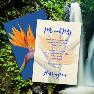 Invitación Boda Privada Flores Ave del Paraíso Fiesta