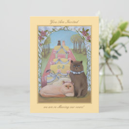 Invitación Boda promete a los gatos de la ceremonia de renova