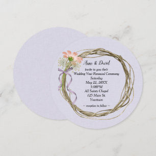 Invitación Boda Promete Renovación De Wreath En Lavender
