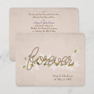 Invitación boda promete renovaciones para siempre con flores