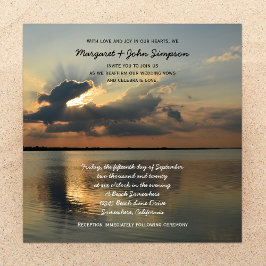 Invitación Boda promete renovar el atardecer en el agua