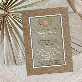 Invitación Boda promete renovar el marco rústico de Burlap co