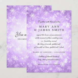 Invitación Boda promete renovar el morado invierno Wonderland