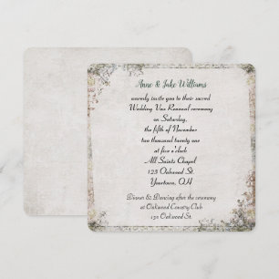 Invitación boda promete renovar la antigua frontera floral