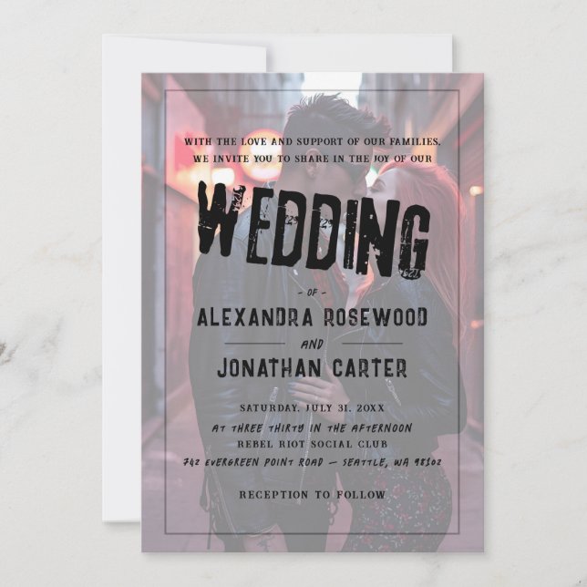Invitación Boda Punk (Anverso)