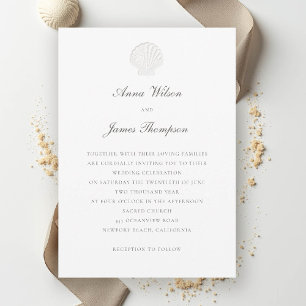 Invitación Boda Puro Clásico Formal de la Shell Náutica Coste