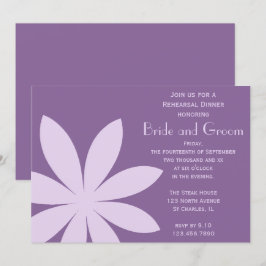 Invitación Boda Purple Daisy Flower Ensayo Cena