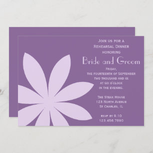 Invitación Boda Purple Daisy Flower Ensayo Cena