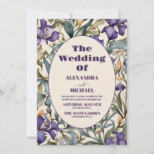 Invitación Boda Purple Iris Art Nouveau