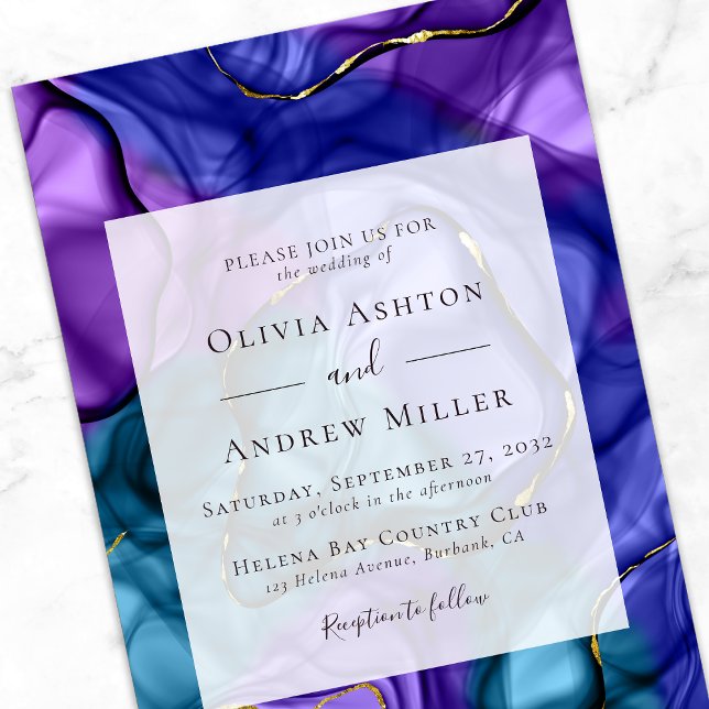 Invitación Boda Purple Marble Luxe (Subido por el creador)
