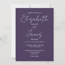 Boda Purple Modern Minimalista elegante de guiones